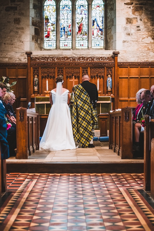 Village church wedding ceremony