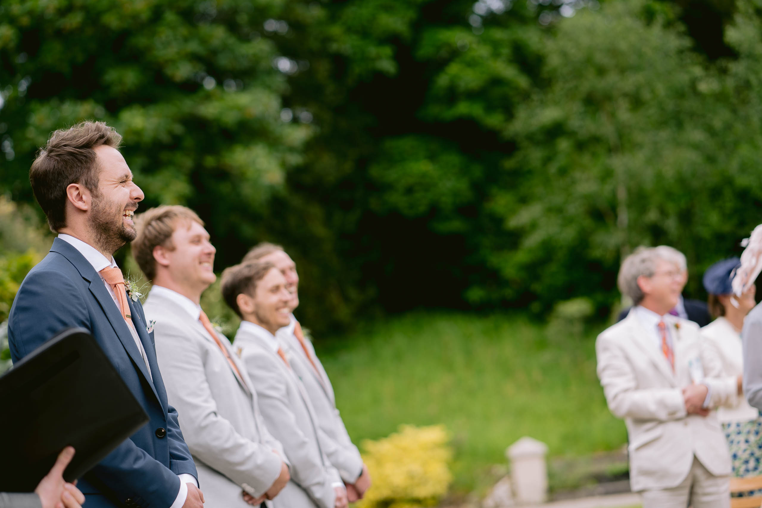 Groom seeing the bride for the first time during a festical wedding