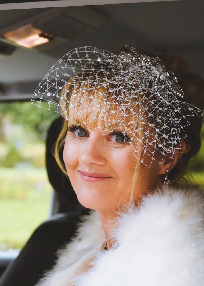 Expectant bride arrives at the church Expectant bride arrives at the church